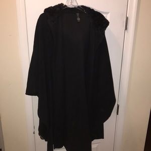 Black hooded cape